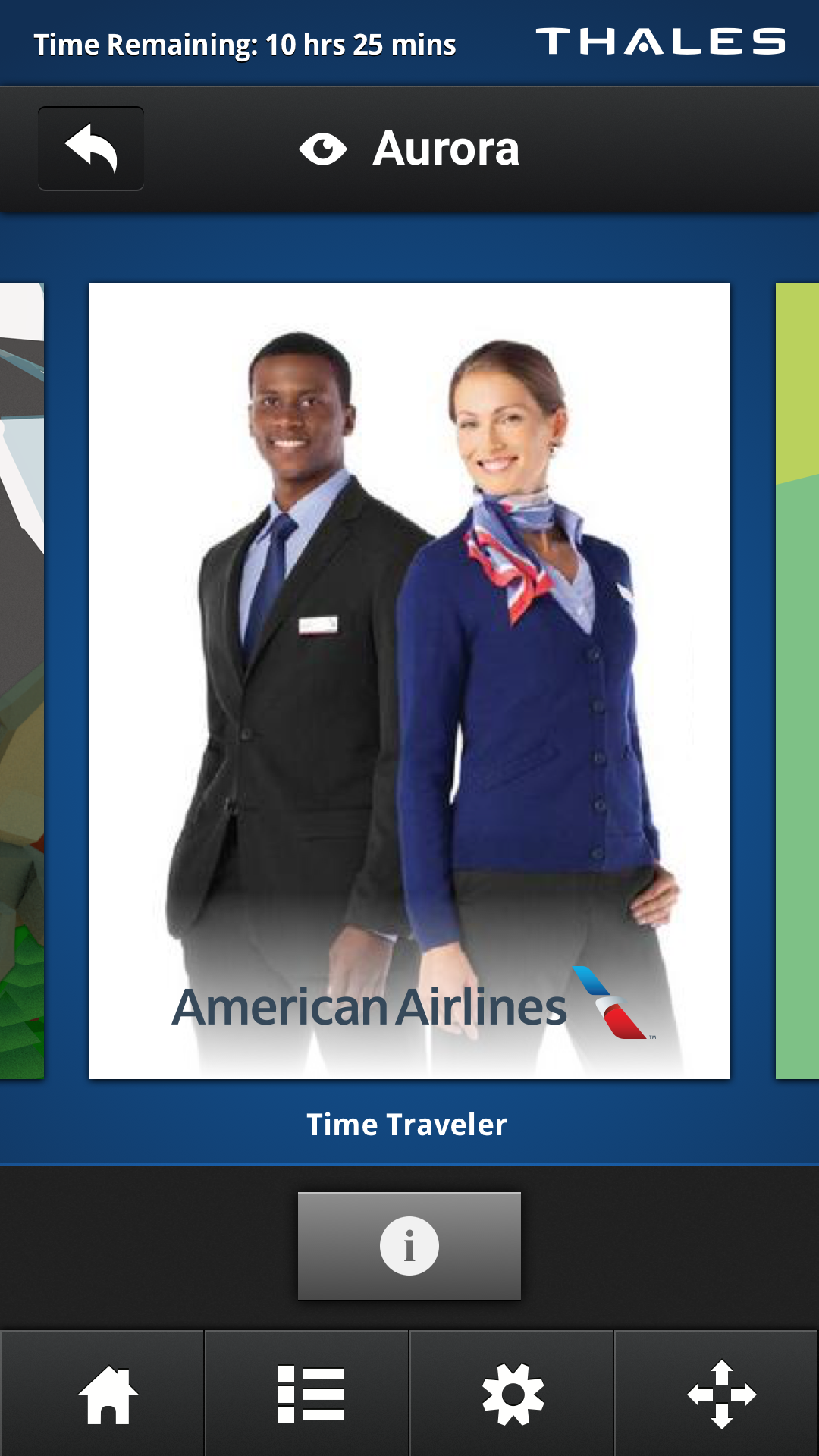 'Time Traveler' which shows an image of American Airlines flight attendants.